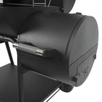 Expert Grill 28in Offset Charcoal Smoker Grill With Side Firebox - Black