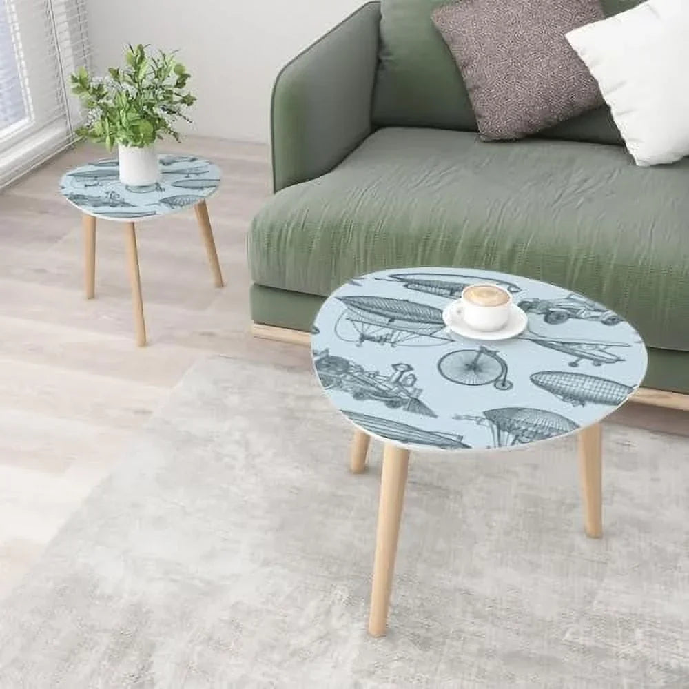 HYHBIBOOM Nesting End Tables, 21.7in x 21.7in x 17.7in And 15.8in x 15.8in x 15.8in