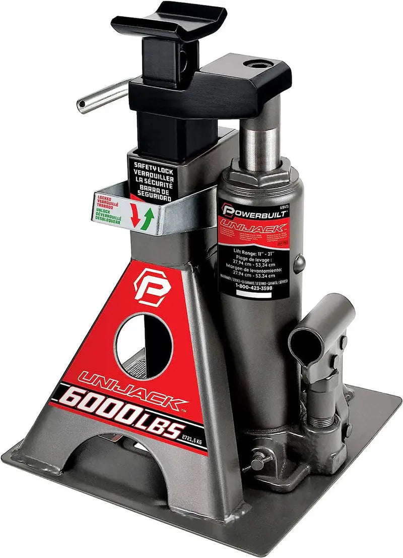 Powerbuilt All-in-One Bottle Jack With Integrated Jack Stands, 3-Ton 6000 lb Load Capacity