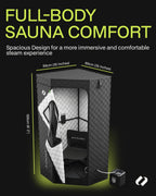 SAUNABOX Personal Steam Sauna Tent With Chair Mat And Case - SmartSteam Kit Pro