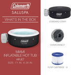 2-4 Person Inflatable Hot Tub With 120 Air Jets And Insulated Cover