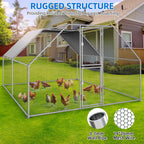 Dextrus Metal Chicken Coop With Waterproof Cover And Wire Mesh, 13.1 x 9.8 x 6.4 ft