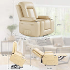 Power Lift Recliner Chair With Massage And Heat, Beige, 27 Seat Width, Cup Holders - SX-RQ-SF