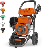 NOVUS Gas Pressure Washer 3400 PSI 2.6 GPM 212cc Engine 30ft Hose 5 Nozzles