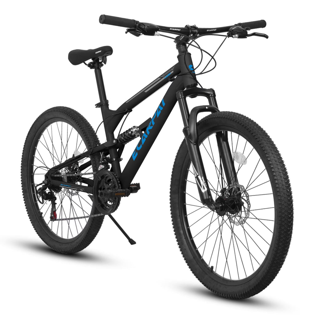 26 Inch Full-Suspension Mountain Bike, 21-Speed, 26x16 Inch Carbon Steel Frame