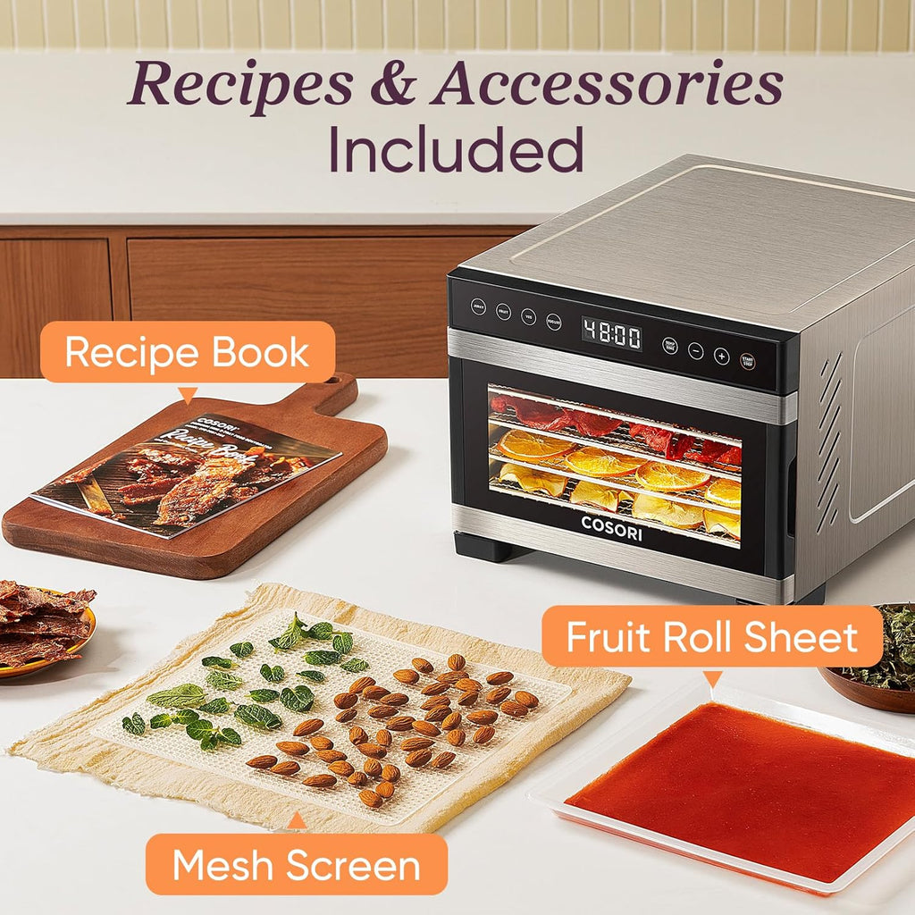 COSORI Food Dehydrator With 6.5 Inch Drying Space, 600W