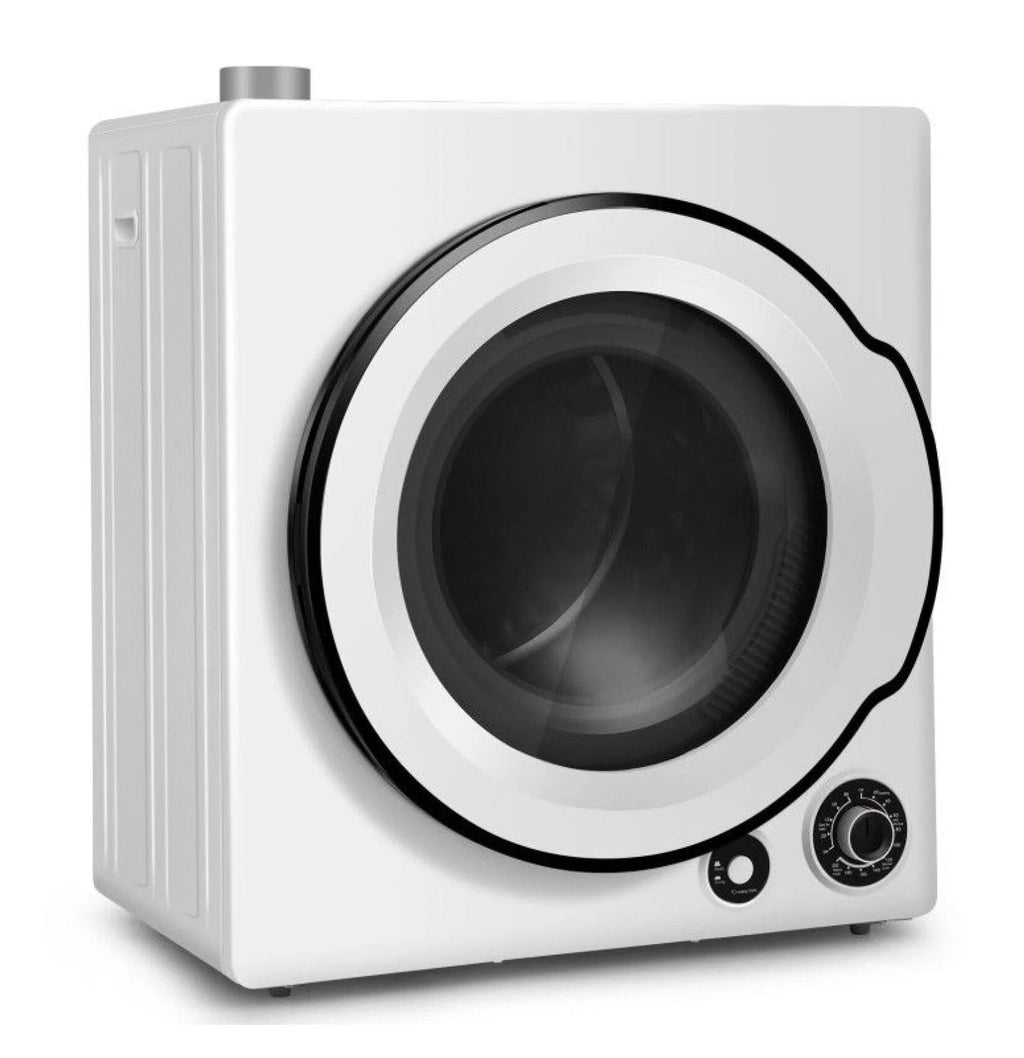 Compact Electric Tumble Dryer, 13.2lbs, White, Stainless Steel Tub, 4 Drying Modes, 2 Heat Settings