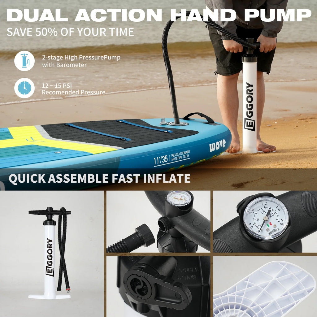 Genreen Inflatable Fishing Stand Up Paddle Board 11in With Full SUP Accessories