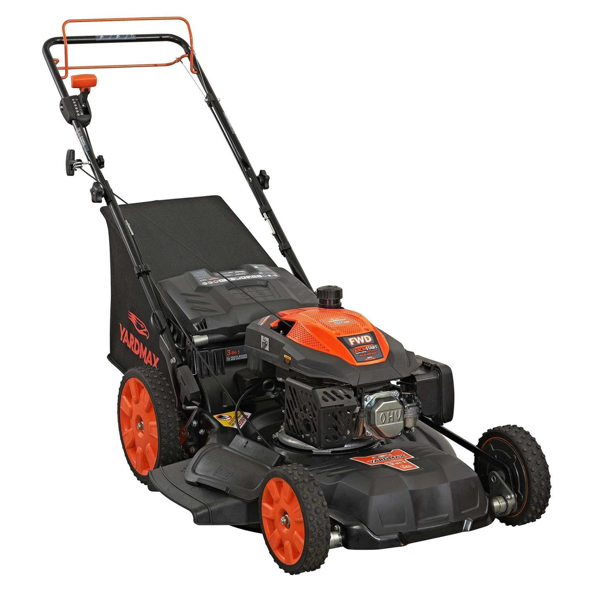 YARDMAX 22 in 201 cc 6 Speed CVT FWD 3-in-1 Gas Self Propelled Lawn Mower - YG2860
