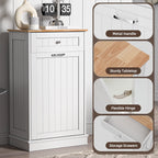 HARIPUL Single Tilt-Out Trash Cabinet For 13 Gallon Waste Bin, White