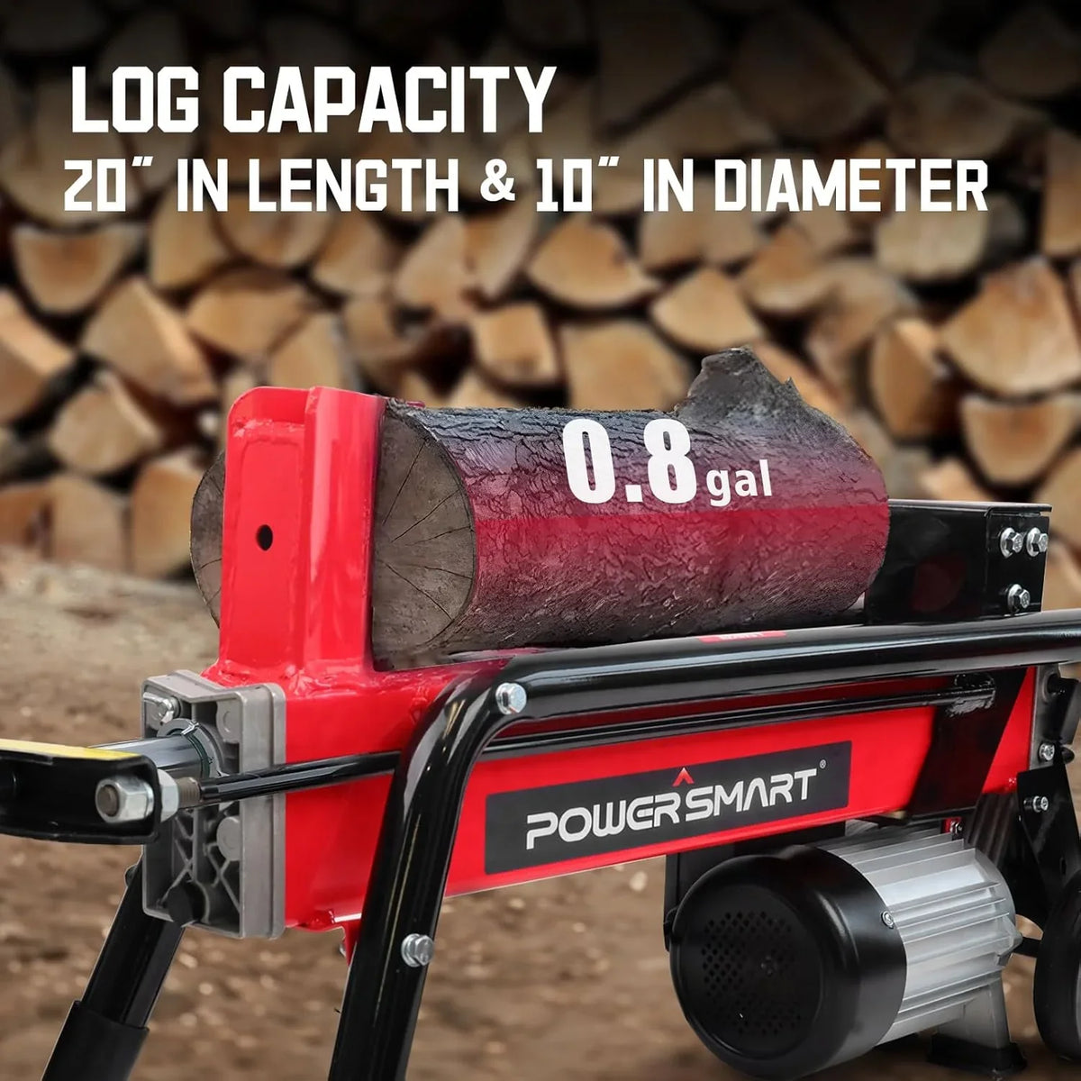 PowerSmart Electric Hydraulic Log Splitter 7-Ton, 15 Amp - DB6407