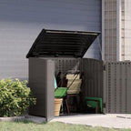 Suncast Horizontal Resin Storage Shed, 34 Cu Ft, Floor Included, Stoney Black