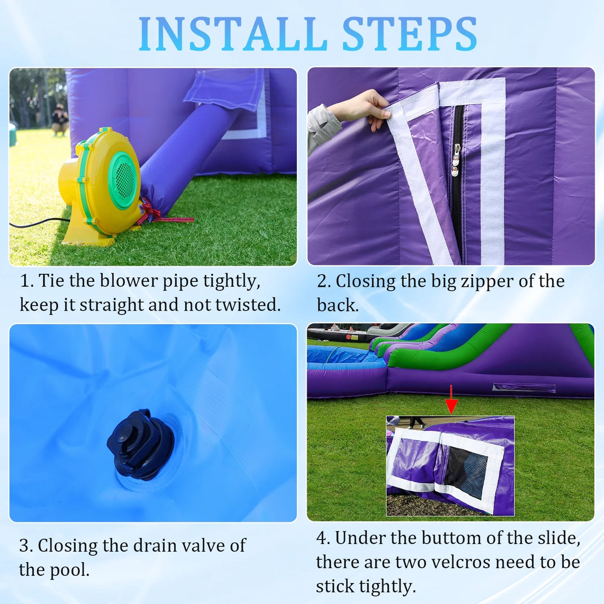 Relunch Inflatable Double Water Slide With Splash Pool And Blower, 26'L x 12'W x 14'H