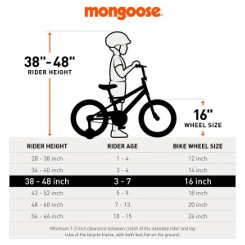 Mongoose 16 inch Mutant Kid's BMX Bike, Ages 3-5, Black & Orange - Mutant