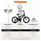 Mongoose 16 inch Mutant Kid's BMX Bike, Ages 3-5, Black & Orange - Mutant
