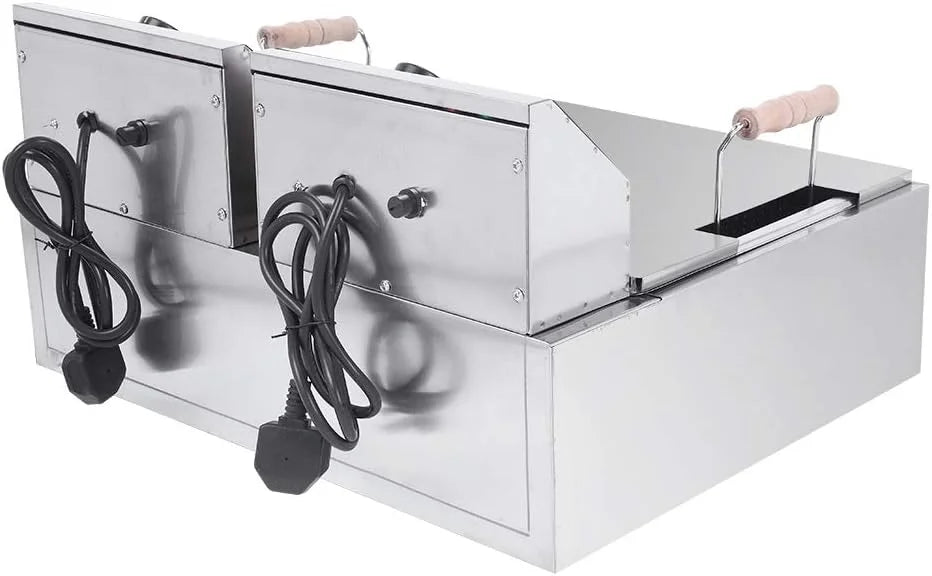 12 Liter Stainless Steel Deep Fryer With Basket Strainer, Adjustable Temperature And Timer
