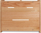 Solid Wood Oak Bread Box, Double Layer, Large Capacity, Clear Window - Nature