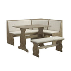 Hannah Breakfast Nook 3-Piece Dining Set With Corner Bench
