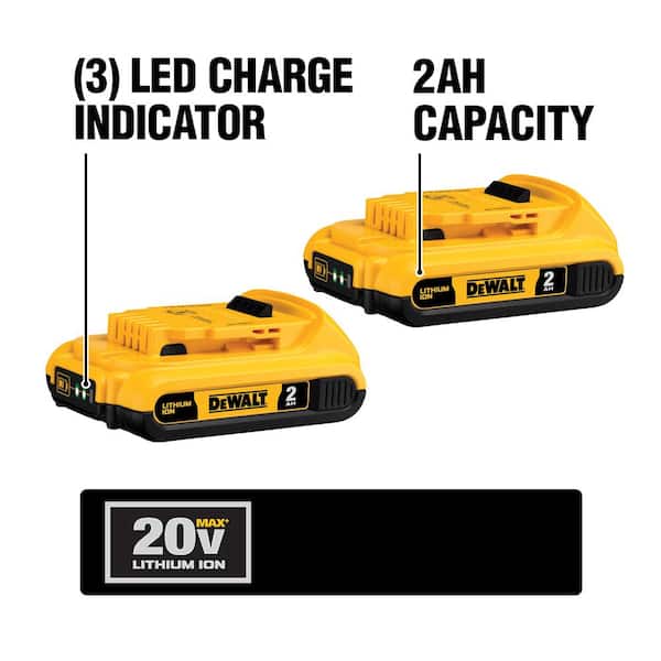 DEWALT 20V MAX Cordless 10 Tool Combo Kit With (2) 20V 2.0Ah Batteries, Charger And Bag - DCK1020D2
