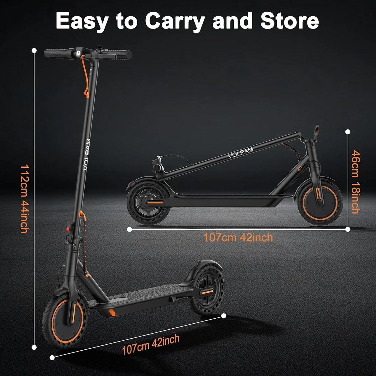 Electric Scooter With Solid Tires And Dual Braking - 350W/500W