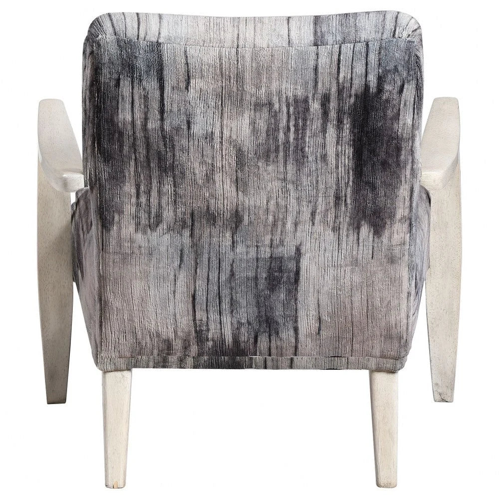 Bailey Street Home Gate House Mews 31 inch Accent Chair Charcoal/Gray/Blue Chenille/Natural Off-White Finish - 208-Bel-4361897