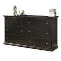 Ashley Furniture 6-Drawer Solid Wood Double Dresser, Matte Black - Maribel