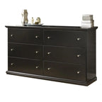 Ashley Furniture 6-Drawer Solid Wood Double Dresser, Matte Black - Maribel