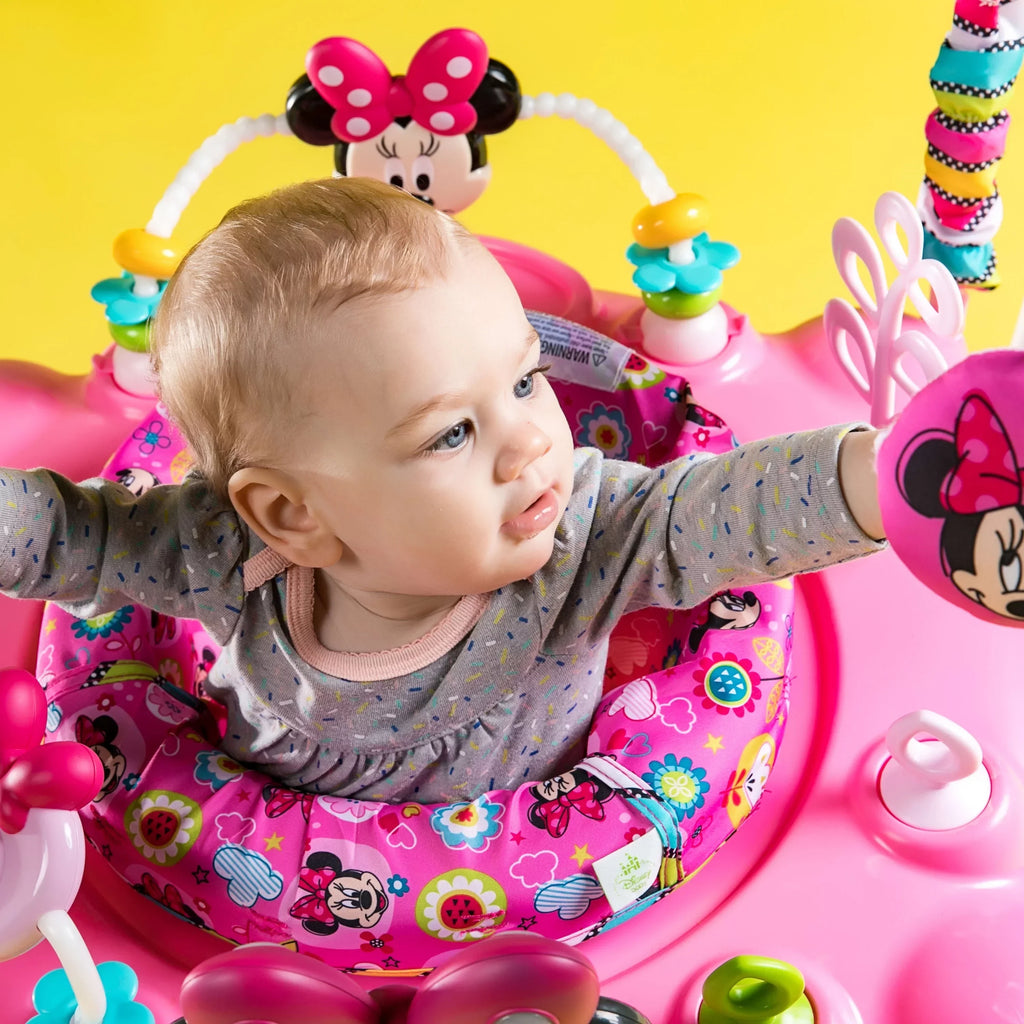 Bright Starts Disney Baby Minnie Mouse PeekABoo Activity Jumper Bouncer With Lights & Music - 10299