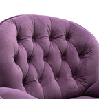 Velvet Swivel Accent Chair With Ottoman Set, Pink, 31.73 x 33.5 x 33.78 Inches