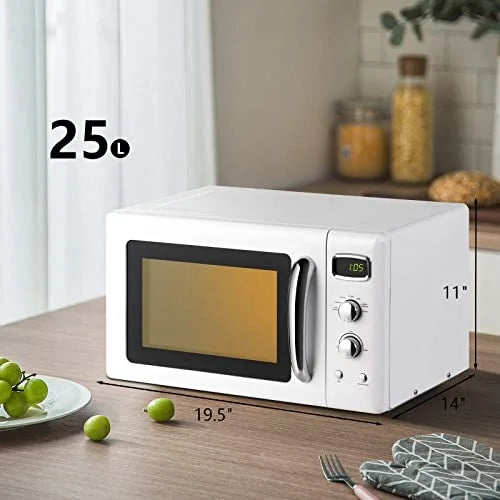 ARLIME Retro Countertop Microwave Oven, 900W 0.9 Cu.Ft - 19.5in x 14in x 11in