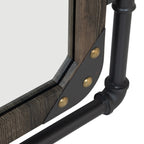 Industrial Metal Floating Wall Mirror, 31 Inch