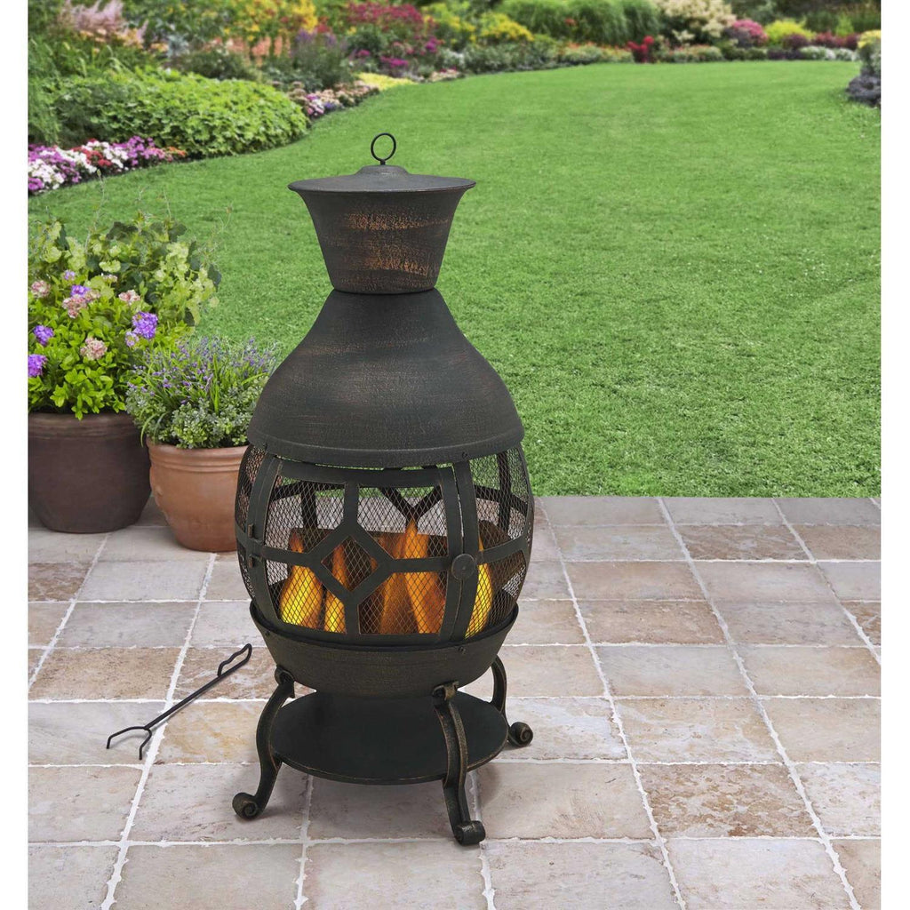 Better Homes and Gardens Wood-Burning Cast Iron Chiminea, Bronze