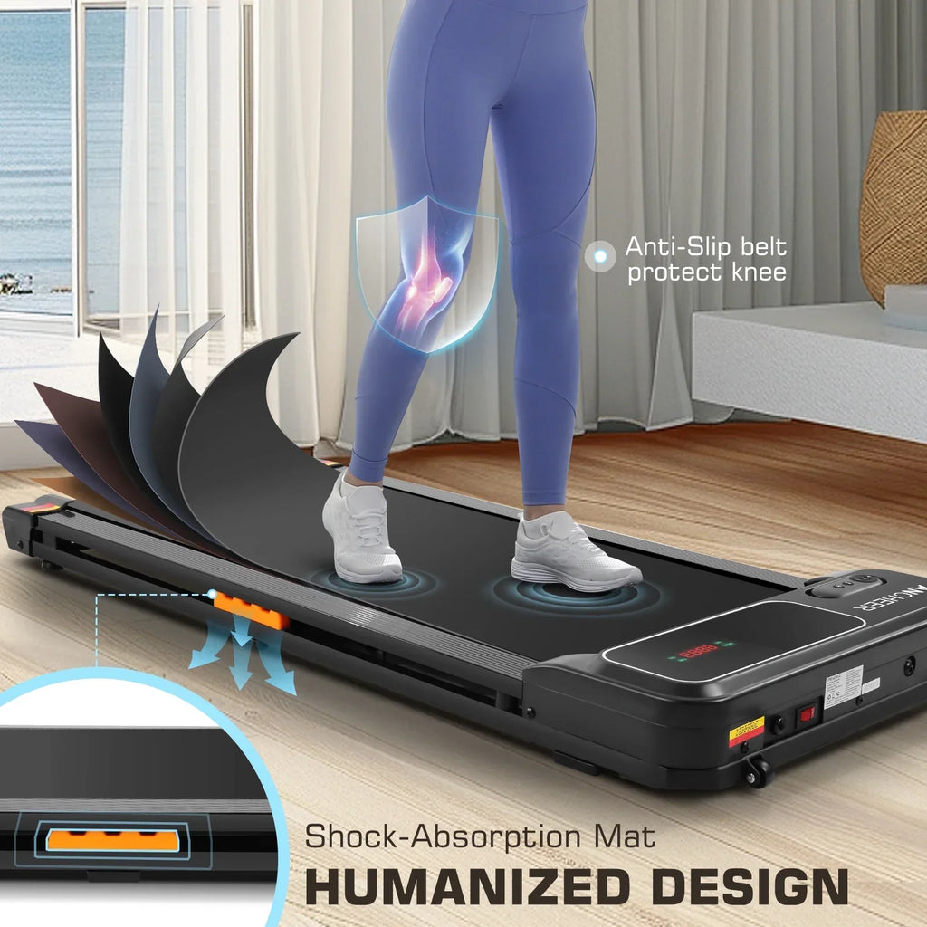 ANCHEER Under Desk Walking Pad Treadmill, 0.6-3.8 MPH, 240 lbs Capacity, 2.5 HP