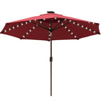 EliteShade 9ft Market Patio Umbrella With 80 LED Lights, Ruby