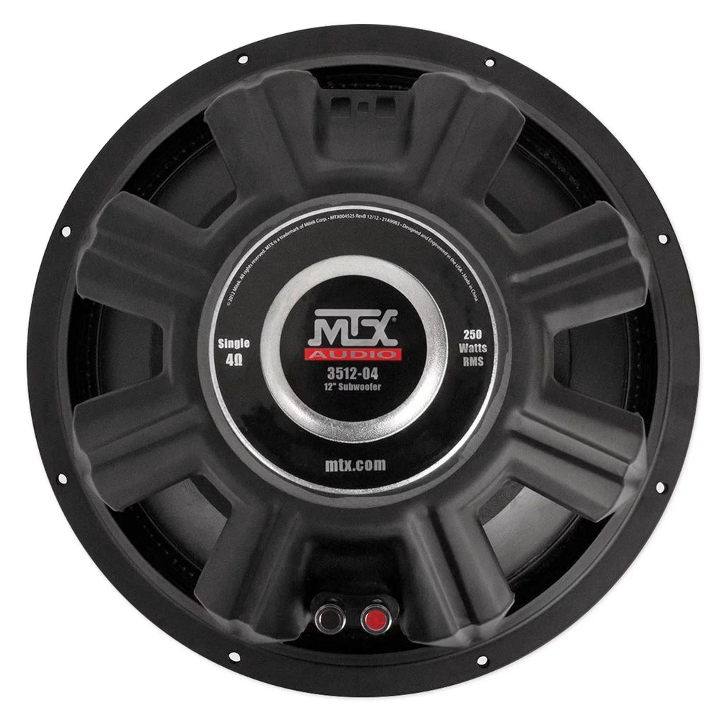 MTX 3512-04 12 in 500W Subwoofer Bundle With Rockville Sealed Enclosure, Amplifier And Wire Kit