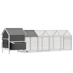 PawHut Large Chicken Coop, 162 in, For 6-8 Chickens, Storm Gray/Crystal White - D51-336V00CG