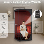 Portable Far Infrared Dry Sauna Box With Red Light Therapy, 9 Levels, 5.9ft x 2.9ft x 2.6ft