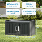 KAMABOKO Outdoor Shoe Storage Cabinet, Black, 2 Doors