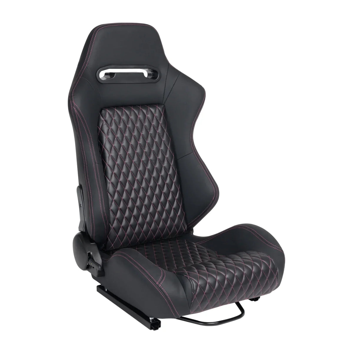 Racing Seats, PVC With Suede Material, Double Slider Design, Black - 2 Pieces