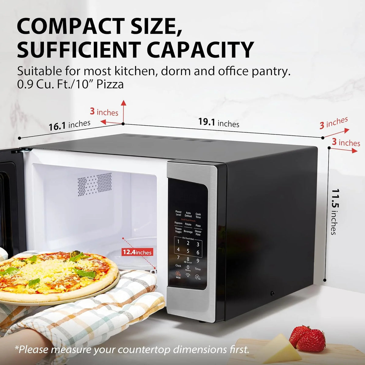 TOSHIBA 4-in-1 Countertop Microwave Oven, 1.5 Cu Ft, 1000W, Silver - ML-EC42P(SS)