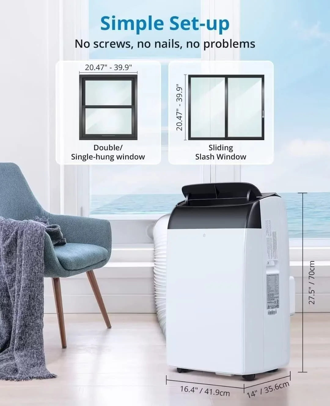 EastVita Portable Air Conditioner 10000 BTU With Remote Control And Window Kit