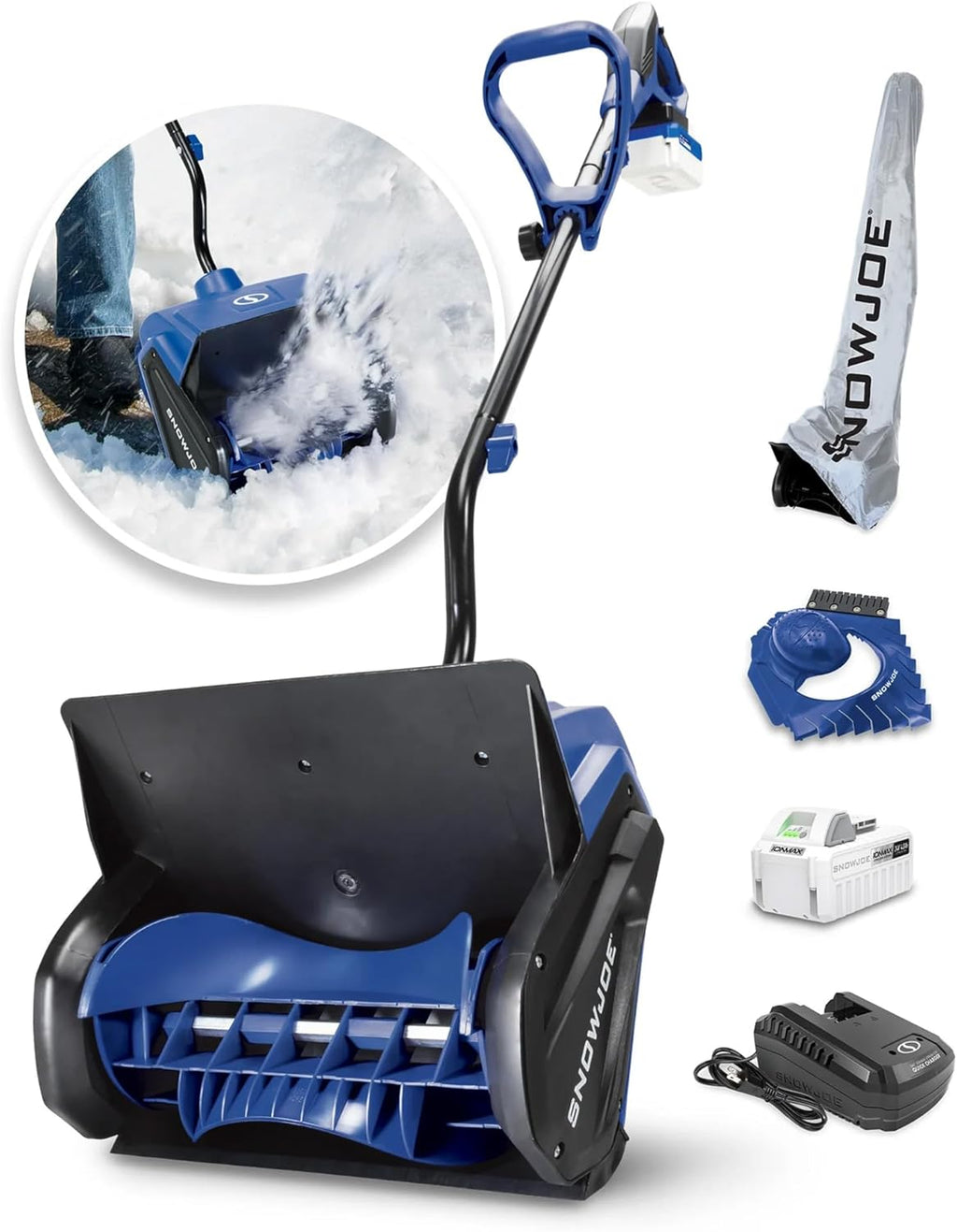 Snow Joe Cordless Electric Snow Shovel Kit, 13 inch Clearing Path, 24V 4.0-Ah Battery - 24V-SS13-TV1