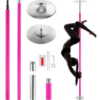 KFFKFF Dance Pole Set, 45mm Stainless Steel, Silver - HM-590S