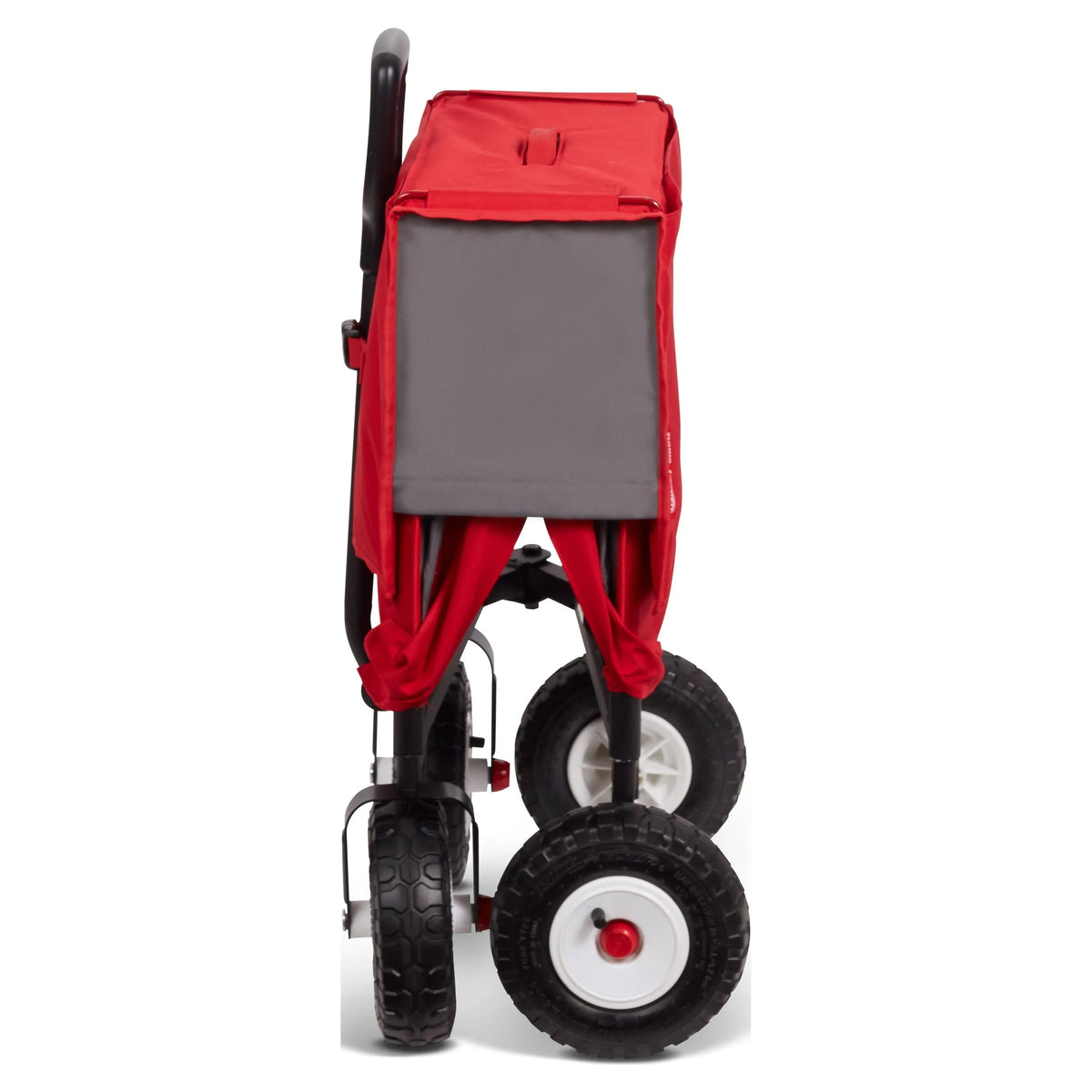 Radio Flyer 3-in-1 All-Terrain EZ Fold Wagon With Canopy, Red And Gray, Air Tires