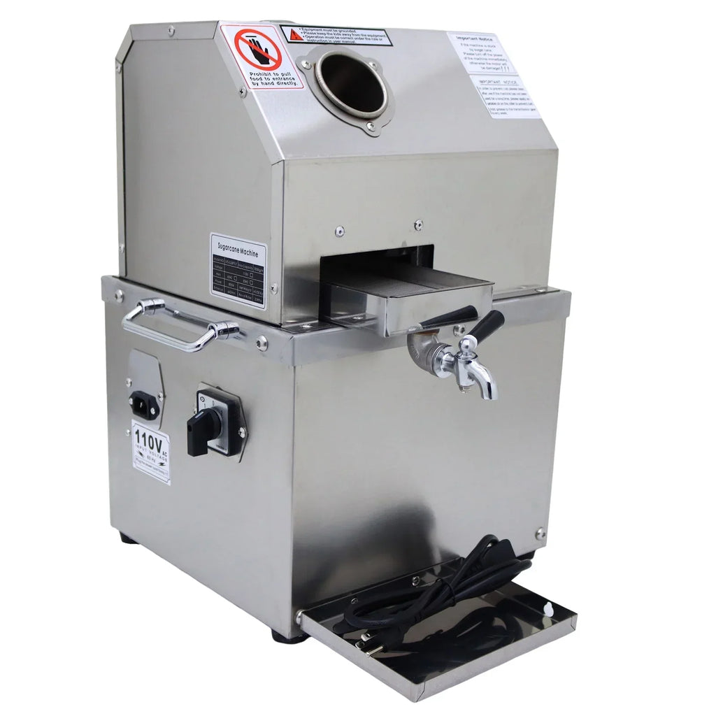 EQCOTWEA Electric Sugar Cane Juicer Press Machine With Three Stainless Steel Rollers