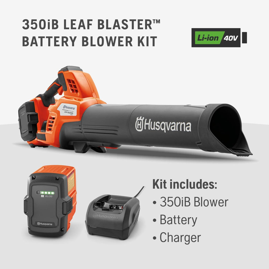 Husqvarna Leaf Blaster 350iB Cordless Leaf Blower 200-MPH 800-CFM 40V 7.5 Ah Battery And Charger - 970569904