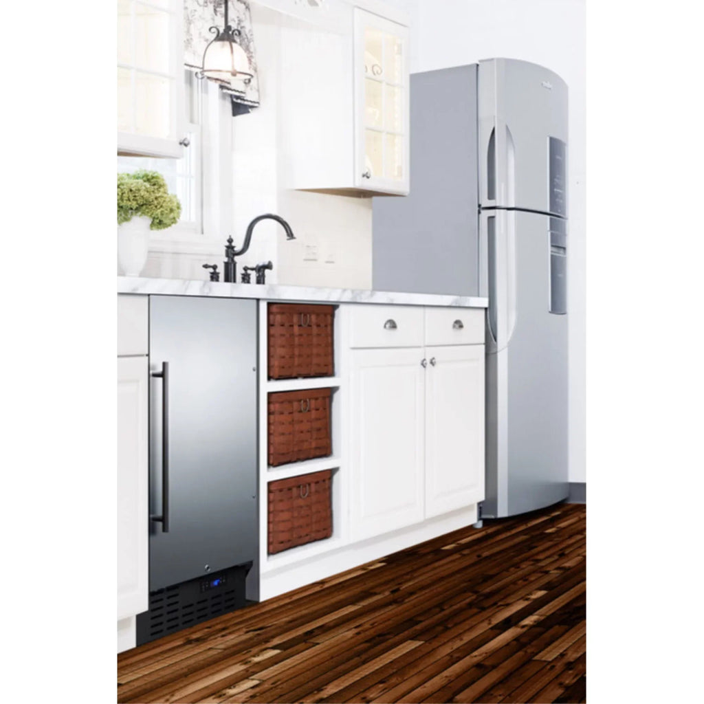 ADA-Compliant 18 inch Wide Frost-Free Freezer, Stainless Steel - Built-In Or Freestanding