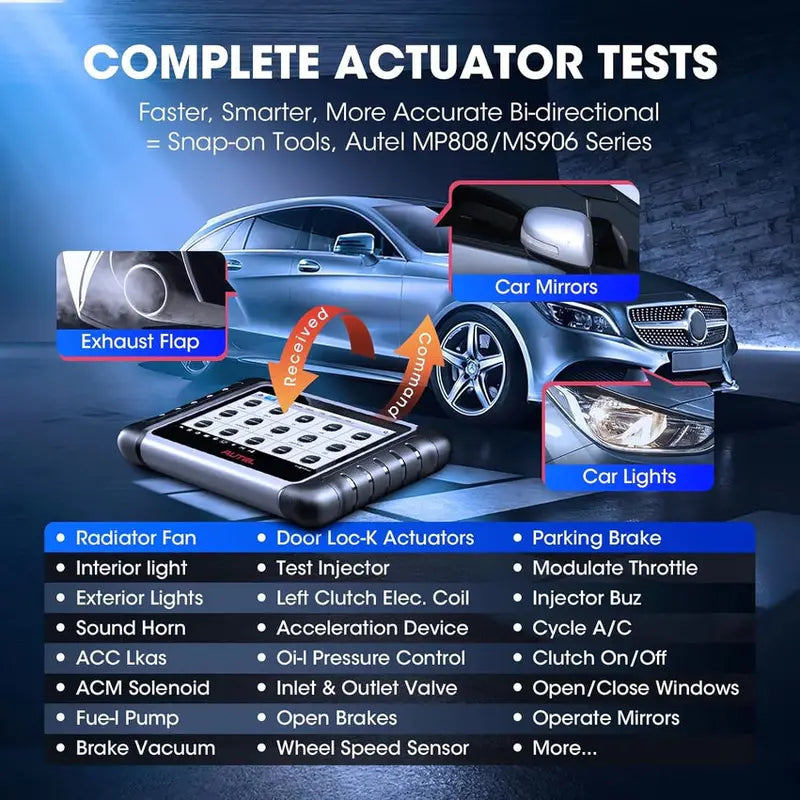 Autel MaxiCOM Automotive Diagnostic Scanner With 7-inch LCD Touchscreen - MK808S