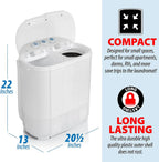 Deco Home Portable Twin Tub Washing Machine With Gravity Drainage System