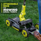 RYOBI ONE+ 18V 12 in. Cordless Battery Mower, String Trimmer And Edger